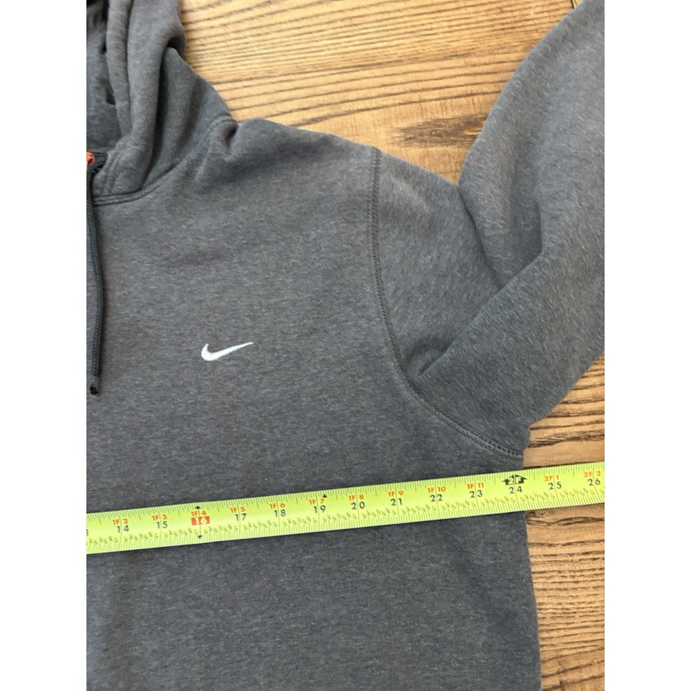 Vintage Y2K Nike‎ Men's XL Grey Swoosh Thrashed Distressed Hoodie Sweatshirt - Picture 3 of 9